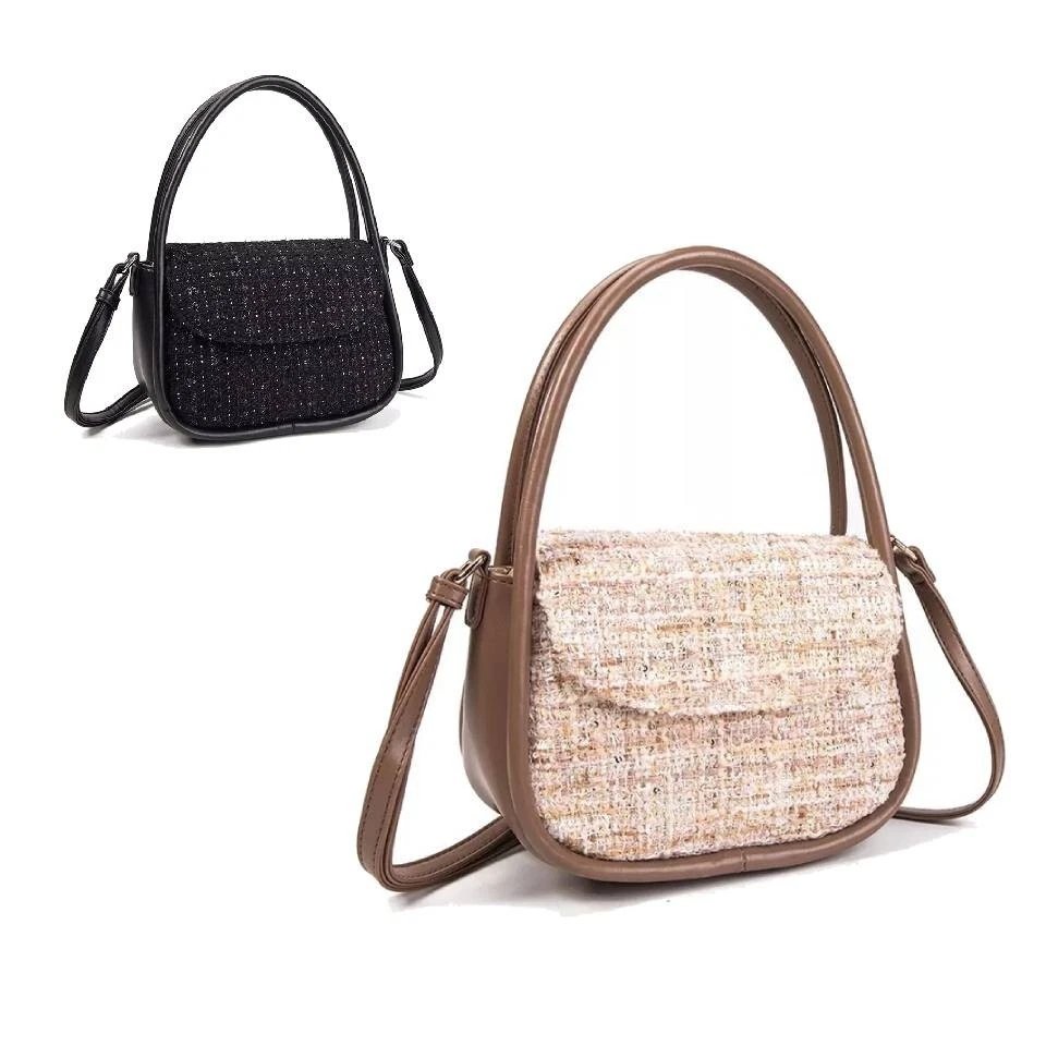 Women's Crossbody Tweed Bag Ladies Handbag Ladies Top-Handle Bag for Women Style